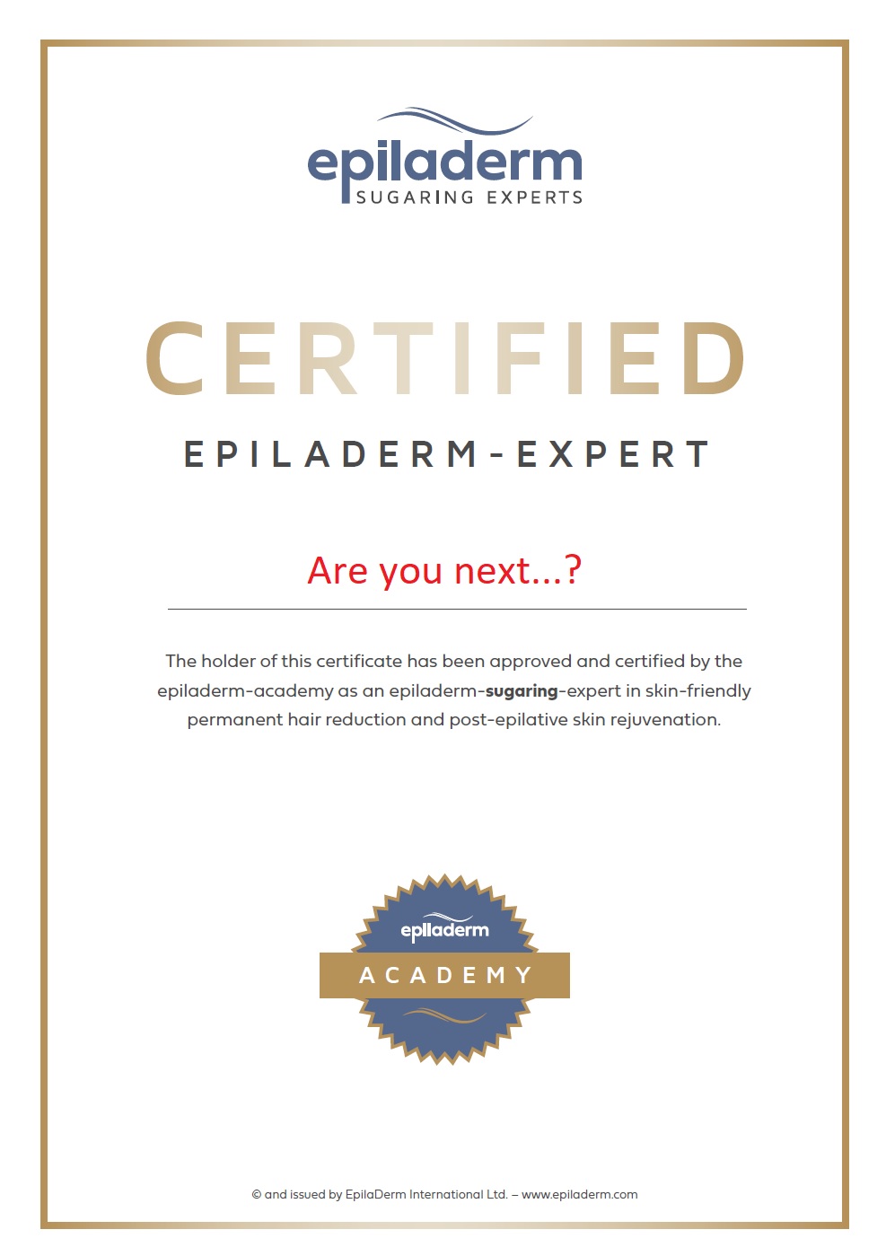 certified epiladerm-sugaring-expert